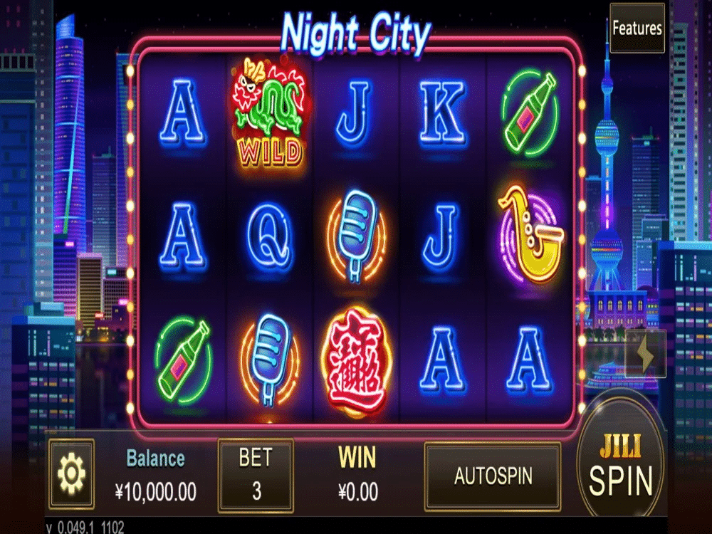 Ang Night City ay isang online slot game na binuo ng Jili Gaming. Ito ay isang natatanging slot machine na may matingkad na kulay na mga neon icon,